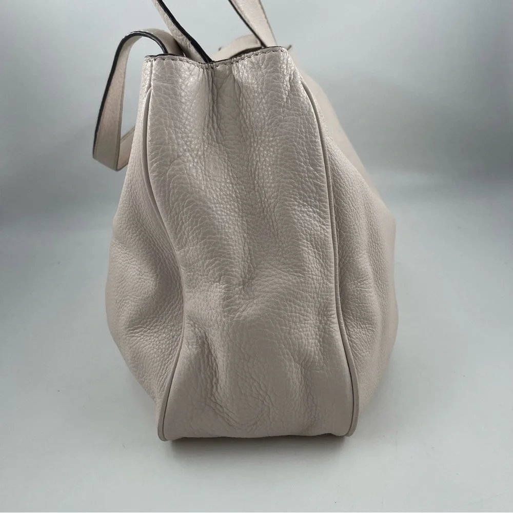 Michael Kors Fulton East West Bone Leather Shoulder Bag with Double Handles